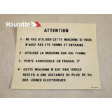 3078138340 Attention (Mise Label) | Genuine Haulotte