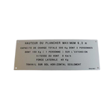 3078139230 Floor Height + Load Label | Genuine Haulotte