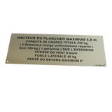 3078140560 Floor Height + Load Label | Genuine Haulotte