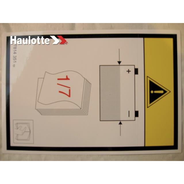 3078143510 Verif Batterie Label | Genuine Haulotte