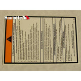 3078145940 Operating Instructions Label | Genuine Haulotte