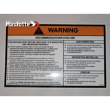 3078149050 Operating Instruction Label | Genuine Haulotte