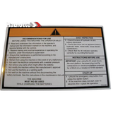 3078149610 Operating Instructions Label | Genuine Haulotte