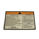 3078149660 Operating Instruction Label | Genuine Haulotte