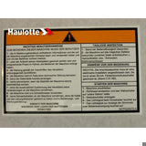 307P220070 Operating Instructions Label | Genuine Haulotte