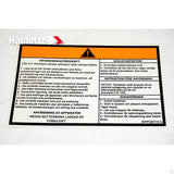 307P220110 Operating Instructions Label | Genuine Haulotte