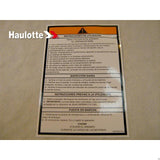 307P220710 Operating Instructions Label | Genuine Haulotte