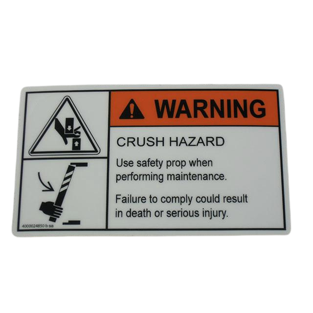 4000024850 Crush Hazard Warning Decal | Genuine Haulotte