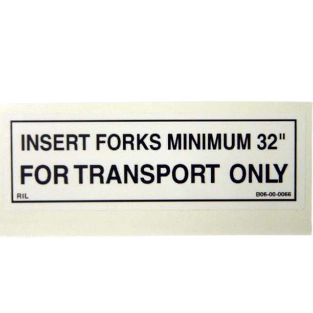 B06-00-0066 Decal-Insert Forks Min......