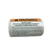 B06-00-0138 Decal-"Warning:Maintenance"-Black & Orange On White | Genuine Haulotte
