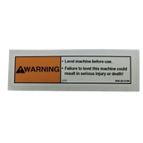 B06-00-0189 Decal-"Warning-Level Mach..." | Genuine Haulotte