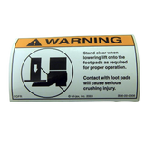 B06-00-0306 Decal-Warning-Stand Clear Of Footpads | Genuine Haulotte
