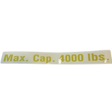 B06-00-0347 Decal-4000# Capacity Transfer-1In X 10In-Pms123C On Clear | Genuine Haulotte