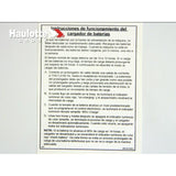 B06-00-0349-2 Decal-Battery Charger Instructions-Spanish | Genuine Haulotte