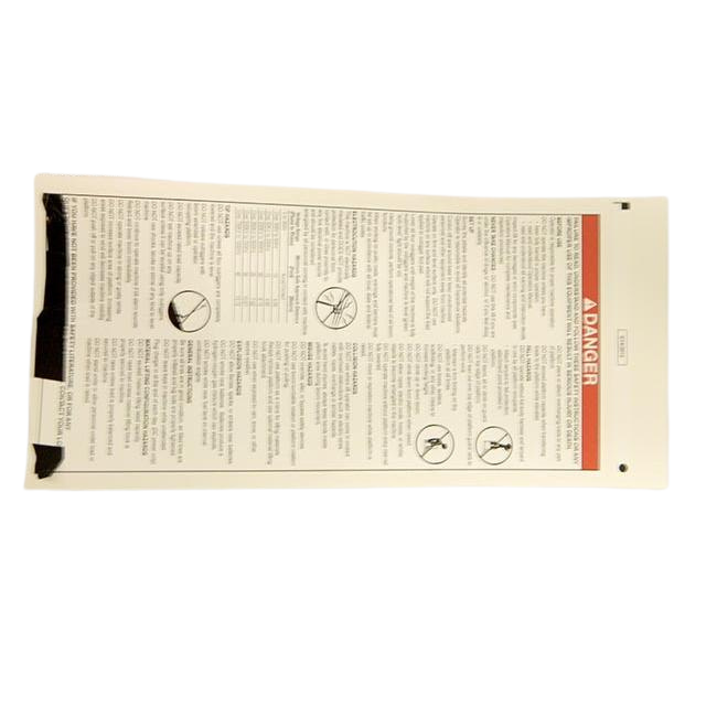 B06-00-0471 Safety Red And Black Decal-Danger-Main Instruction/Hazard-Platform-7.5 X 15.5 | Genuine Haulotte
