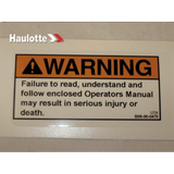 B06-00-0475 Decal-Warning-Read/Understand Manual | Genuine Haulotte