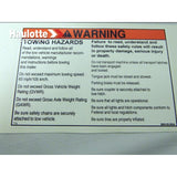 B06-00-0544 Decal-Warning-Tow Hazard 65 Mph | Genuine Haulotte