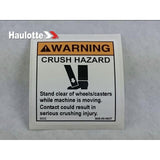 B06-00-0637 Decal-Warning-Crush Hazard Wheel/Caster | Genuine Haulotte