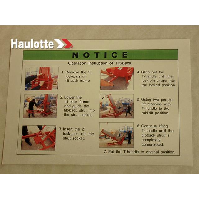 NQUPRA1040 Tilt- Notice Decal | Genuine Haulotte