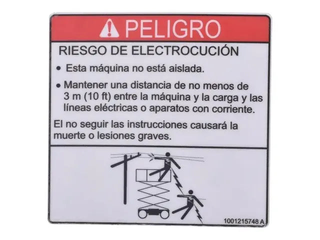 1001215748 DNAGER ELECTROCUTION DECAL | JLG