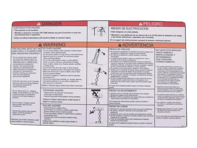 1704691 SPA) DANGER/WARNING(ENG DECAL | JLG