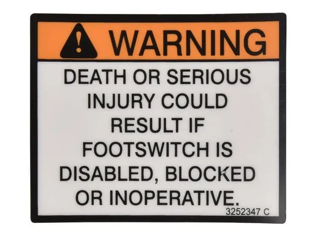 3252347 JLG? FOOTSWITCH WARNING DECAL | JLG