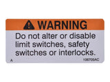 106705 Decal, Do Not Alter | Skyjack