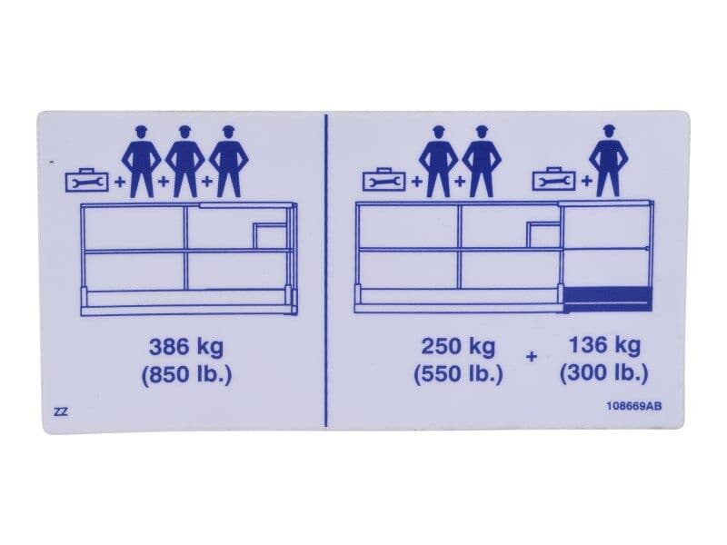 108669 850 Lb Capacity Decal | Skyjack