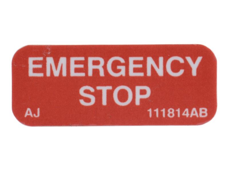 111814 Emergency Stop Decal | Skyjack