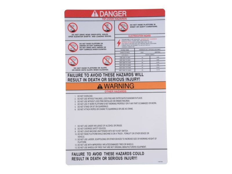 118277 Warning/Dngr/Caution Decal | Skyjack
