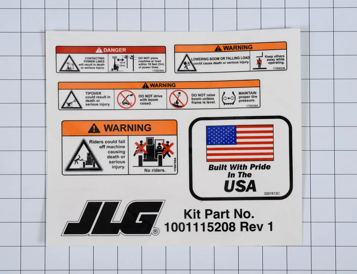 1001115208 Decal, Kit, Cab, Ansi | JLG