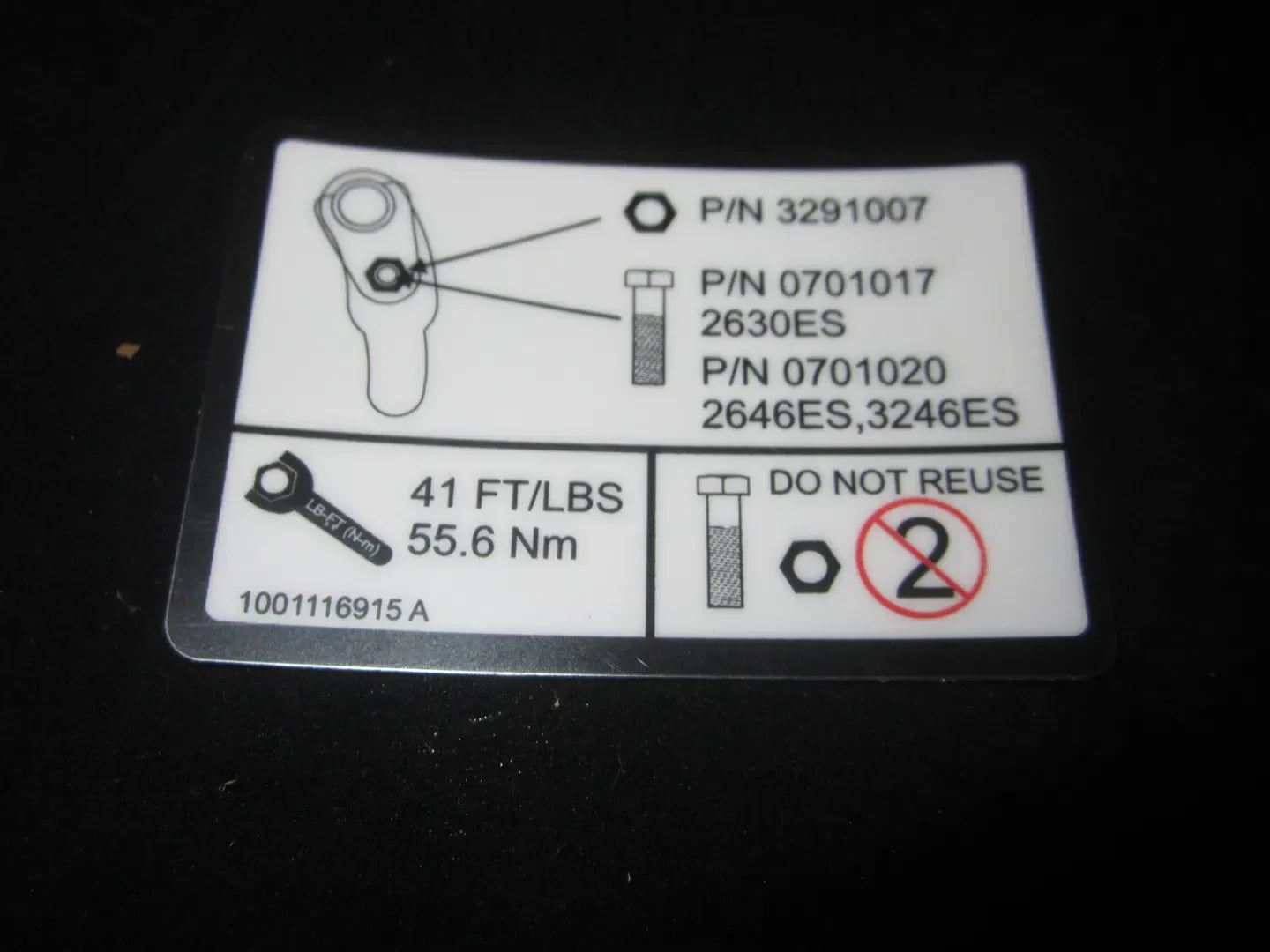 1001116915 Retention Hardware Decal | JLG
