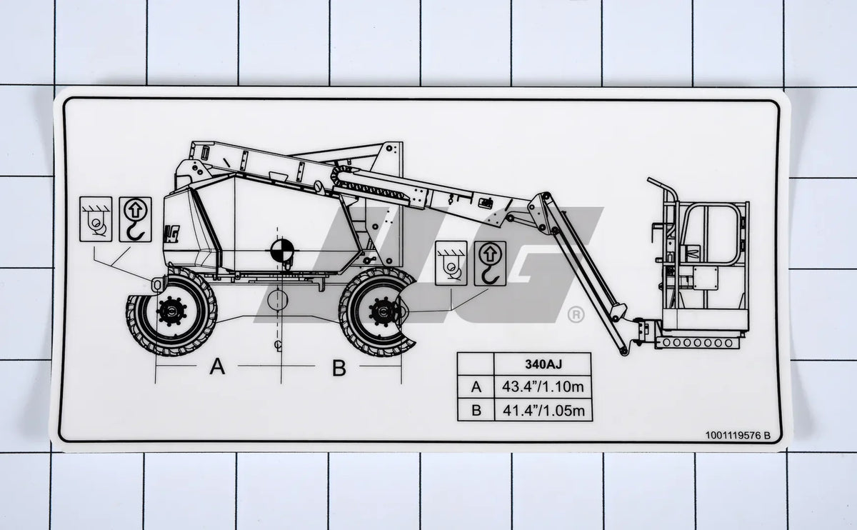 1001119576 Decal, Lift Diagram 340AJ | JLG
