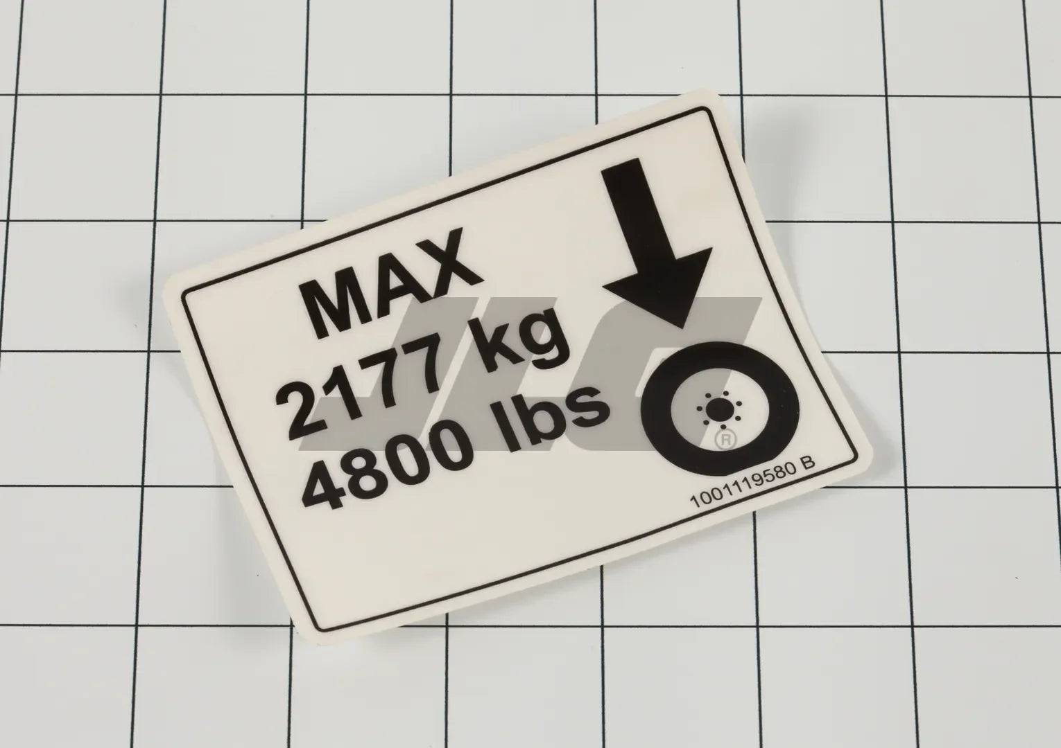 1001119580 Wheel Load Decal | JLG