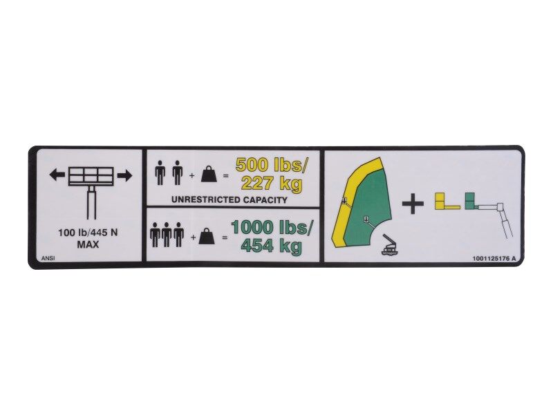 1001125176 Dual Capacity (Ansi) (Ground) Decal | JLG