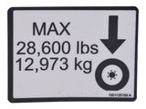 1001125192 Decal, Max Tire Load | JLG