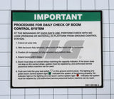 1001125196 Decal, Bcs Daily Check | JLG