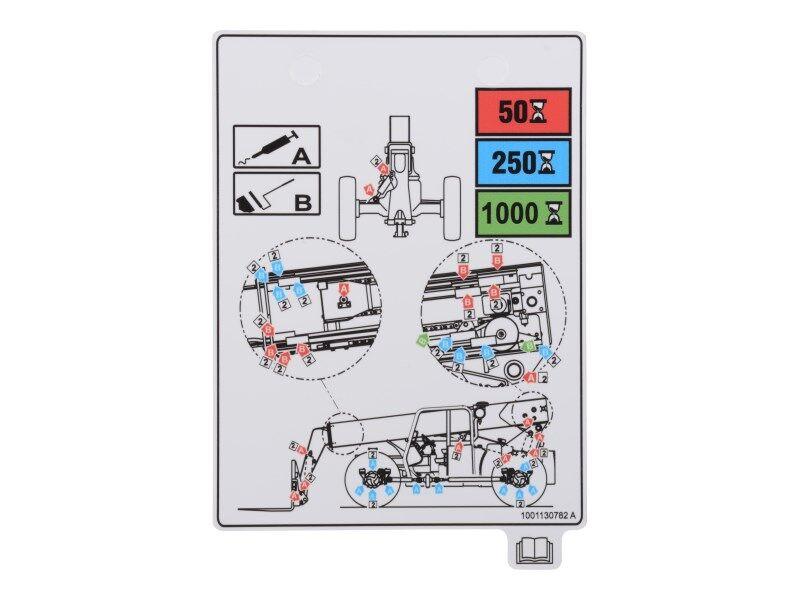 1001130782 Decal, Lubrication Chart | JLG