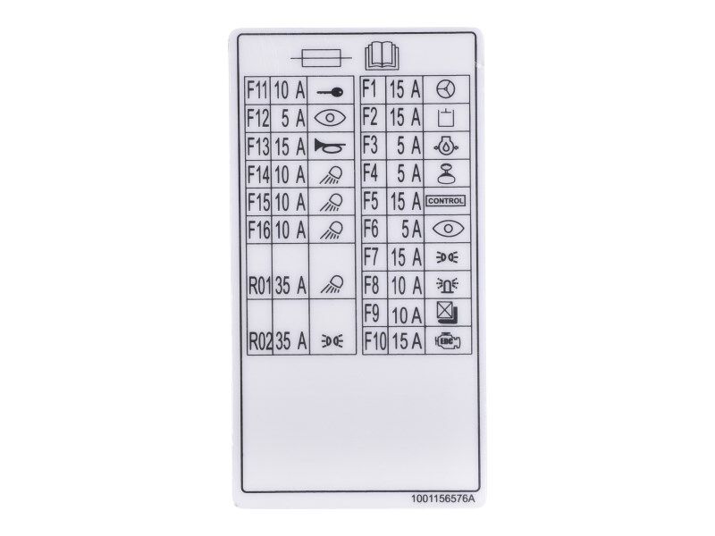 1001156576 Fuse Cover Decal | JLG
