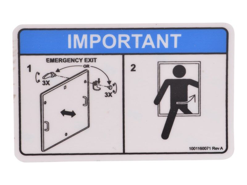 1001160071 Rear Emergency Exit Decal | JLG
