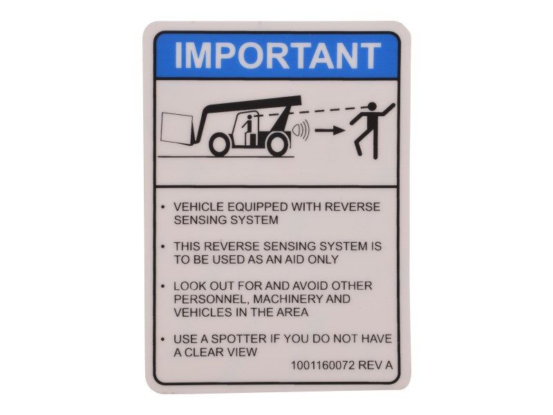 1001160072 Reverse Sensor System Decal | JLG