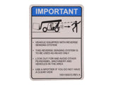 1001160072 Decal, Reverse Sensor System | JLG