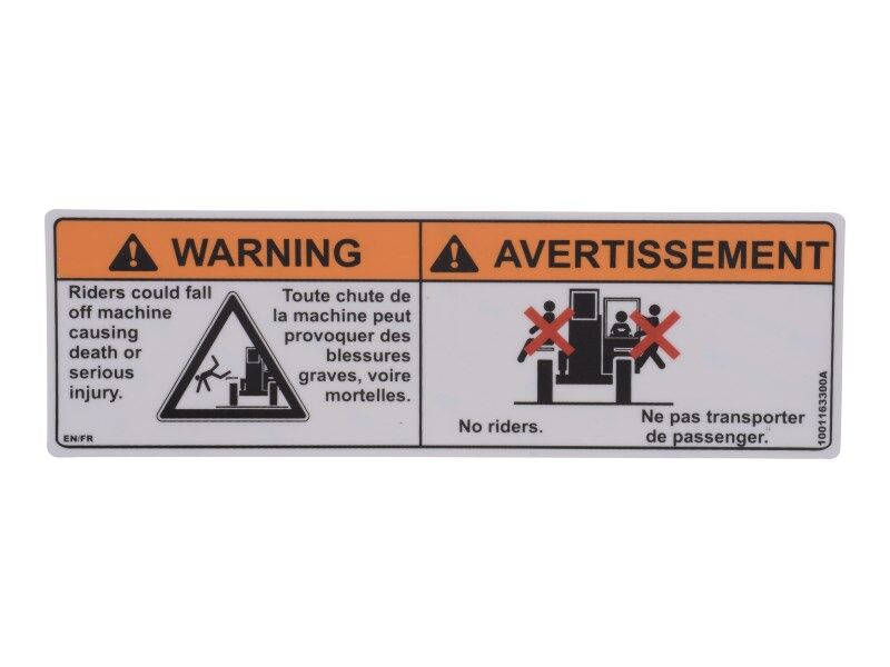 1001163300 No Riders Decal | JLG