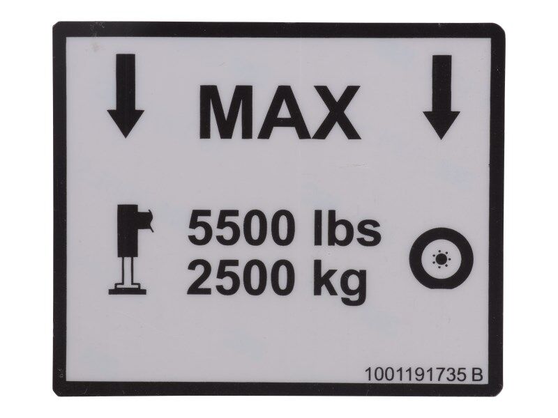 1001191735 Max Load Decal | JLG