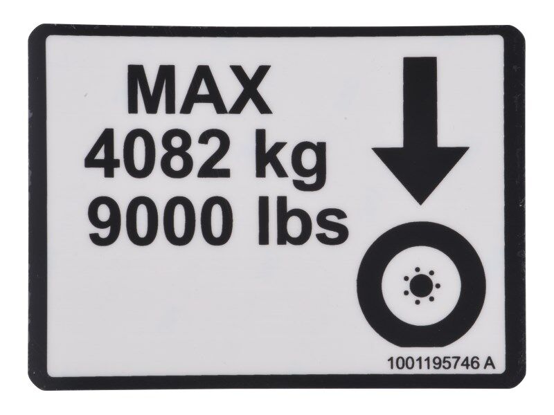 1001195746 Max Tire Load Decal | JLG