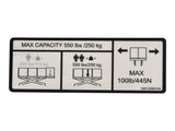 1001209915 Decal, Capacity (550Lbs/250Kg) | JLG