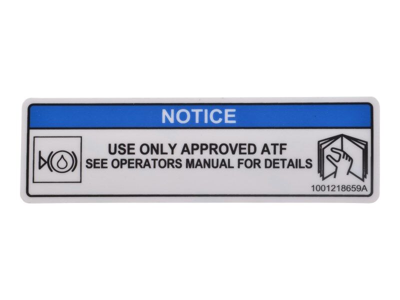1001218659 Brake Fluid Spec Na Decal | JLG