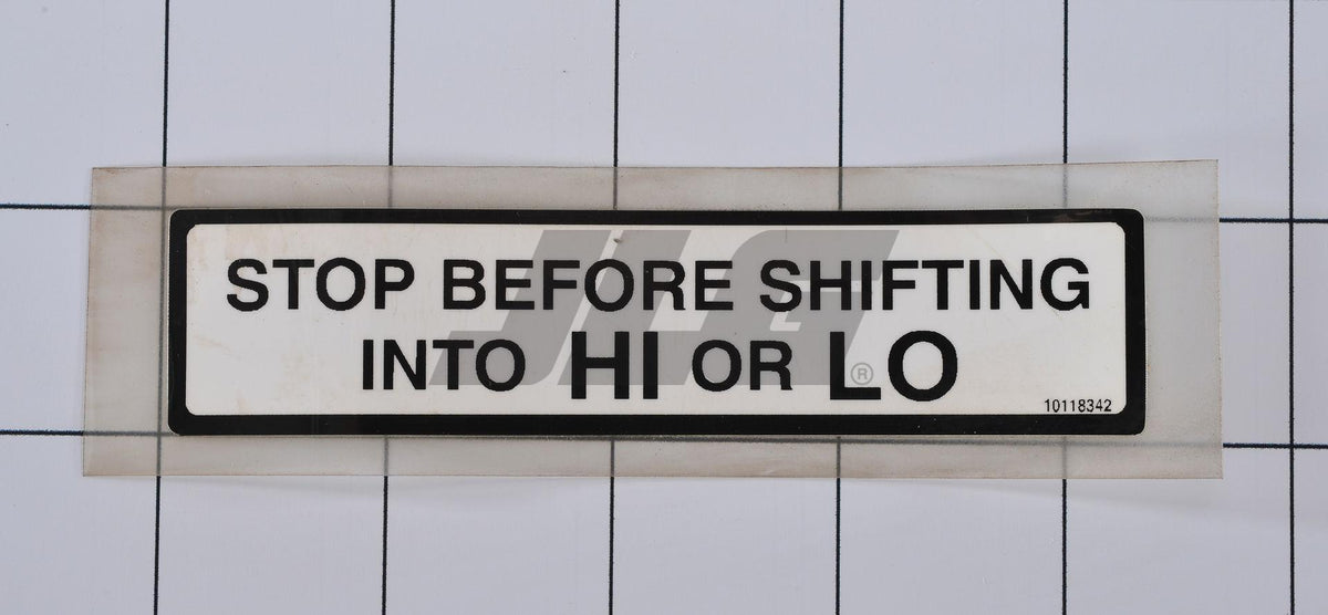 10118342 Decal Stop For Hi Or Lo | JLG