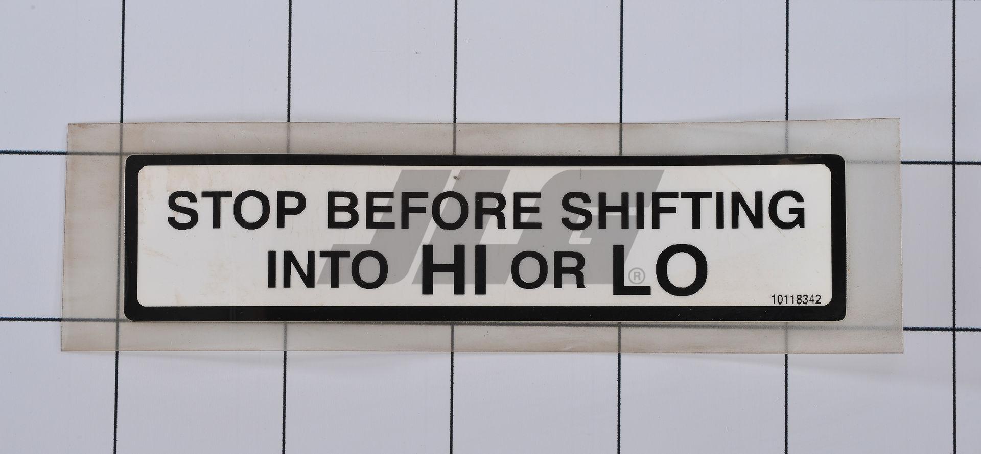 10118342 Decal Stop For Hi Or Lo | JLG