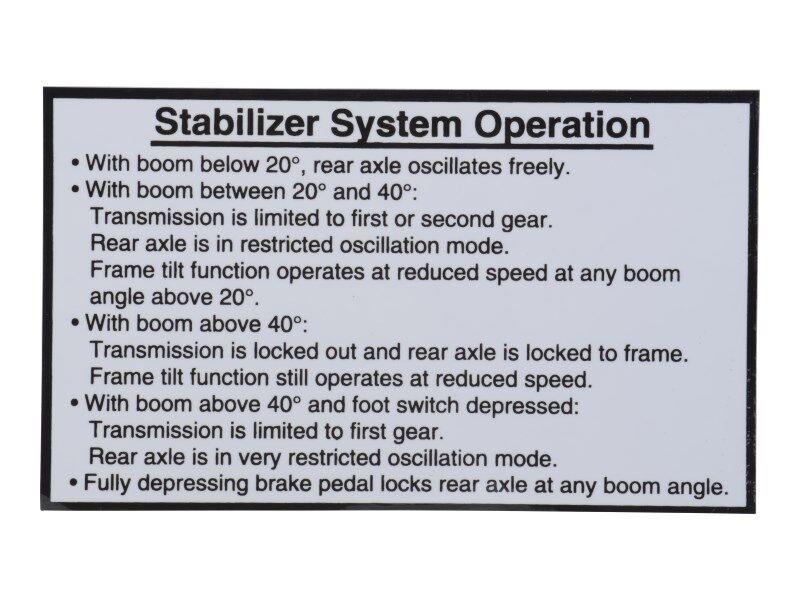 10167808 Decal, Stabilizer System Opera | JLG
